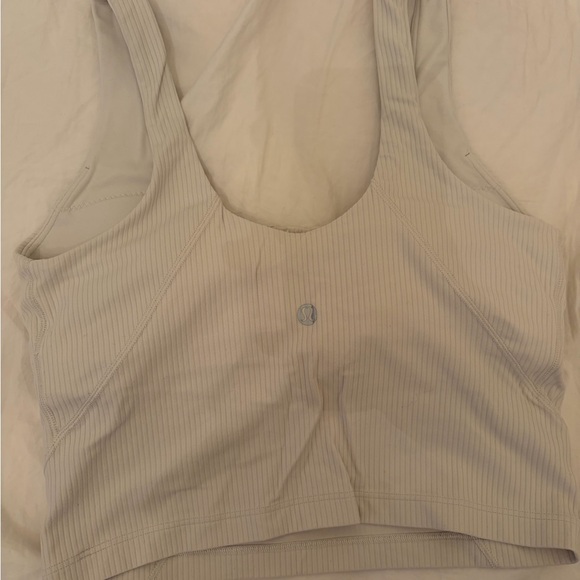 Lululemon Cream Ribbed Button-Front Tank Top - Picture 2 of 4